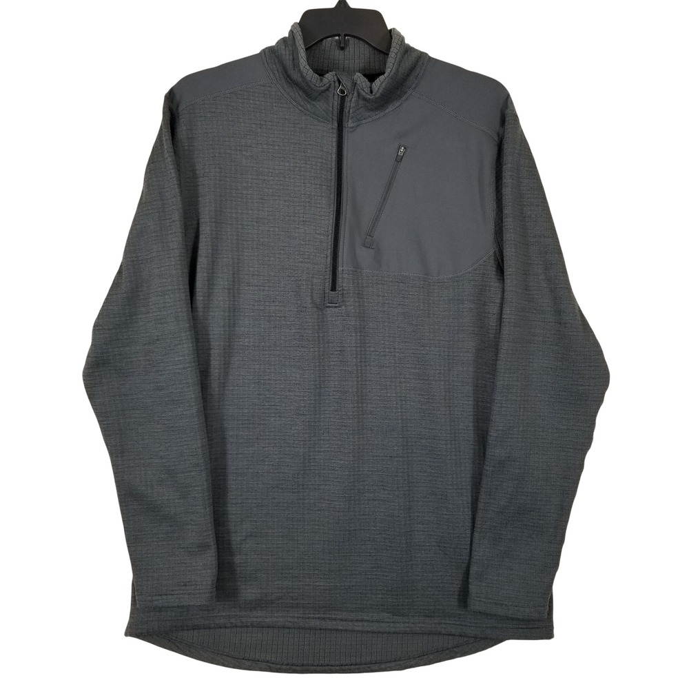 Terramar Climasense 3.0 Mens XXL Gray Quarter Zip Grid Fleece Pullover‎ Jacket